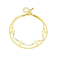 ICEEX 18k Gold Snake Chain Butterfly Anklet -Iceex S83818a37c98b469b94e910bda008912fH