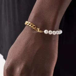 ICEEX Pearl X Cuban Link Bracelet -Iceex S885b2e025c75473da397cdd5311769c9J