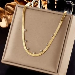 ICEEX 18k Gold Diamond Snake Chain Necklace