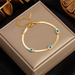 ICEEX 18k Gold Evil Eye Protection Bracelet