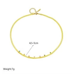 ICEEX 18k Gold Rainbow Stone Snake Necklace -Iceex S91a2b0963db347b28ee2533b5db51a5eg