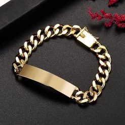 ICEEX 18K Gold 10MM Cuban Link Bar Bracelet -Iceex S98f0bd916cbe4442a1d6b41875f71ad5a