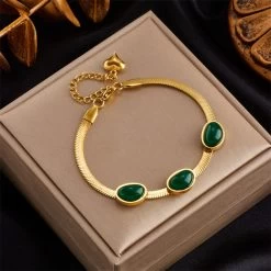 ICEEX 18k Gold Heart Stone Bracelet
