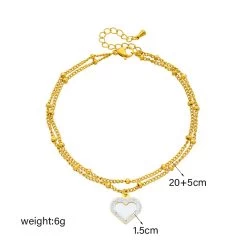 ICEEX 18k Gold Rubier Diamond Heart Anklet -Iceex S994dd0de10c14a05ab9a5538c642dc57k