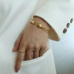 ICEEX 18k Gold Emerald Snake Cuban Bracelet -Iceex S9b423f189a3b4c3689a86f1141f71f15f