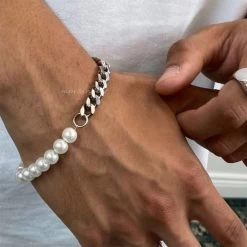 ICEEX Pearl X Cuban Link Bracelet -Iceex S9d7f24c6b4e44f4c9e8584f5831da3874