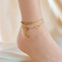 ICEEX 18K Gold Diamond Baguette Butterfly Anklet -Iceex Sa3043c2ca93741a694528519f37da5f0S