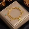 ICEEX 18k Gold Cuban Gem Stone Bracelet 2 ICEEX 18k Gold Cuban Gem Stone Bracelet -Iceex Saa17e69dd792407a962f5608b58409e3b