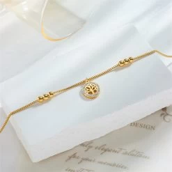 ICEEX 18k Gold Rope Cube Pearl Tree Anklet -Iceex Sabbf2b16d79a473c839bc504cd9be680P