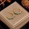 ICEEX 18k Gold Blue Stone Earrings -Iceex Sad5f82ca302f43ffa37969e4d27975742