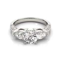 ICEEX Royal Round Cut 1 Ct Sterling Silver Diamond Ring
