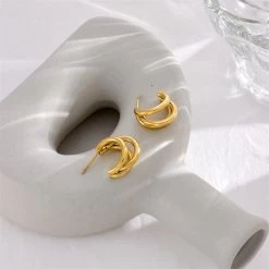 ICEEX 18k Gold Triplet Ring Earrings -Iceex Sb3e9c9588d1f413d8ff3a2a2fc6ebd481