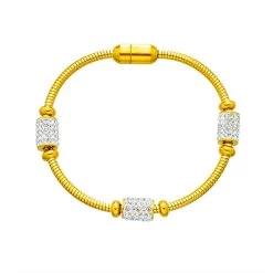 ICEEX 18k Gold Diamond Linked Bangle Bracelet