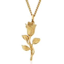 ICEEX 18k Gold Flower Pendant Necklace