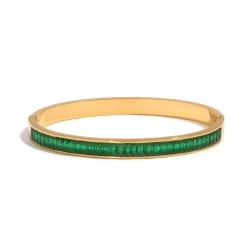 ICEEX 18k Gold Emerald Boutique Diamond Bangle