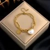 ICEEX 18k Gold Heart Pearl Bracelet -Iceex Sd1231af8269f45a1b180cc36affbcb69M