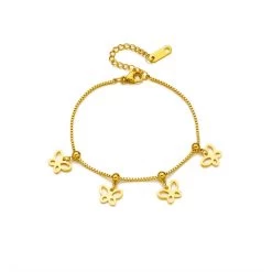 ICEEX 18k Gold Cube Linked Butterfly Anklet -Iceex Sd5ed1abb6fa04412b7ec7914375a9b68E