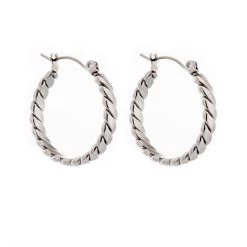 ICEEX Sterling Silver Micro Paved Link Earrings