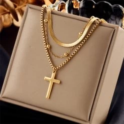ICEEX 18k Gold Women Cross Set