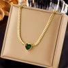 ICEEX 18k Gold Cuban Link Emerald Heart Pendant -Iceex Se180750743ea4c939f2e9fde34255c36U