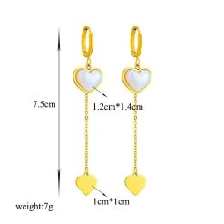 ICEEX 18k Gold Pearl Hearted Earrings -Iceex Se631362b51ba4207a4170f9f5b249313T