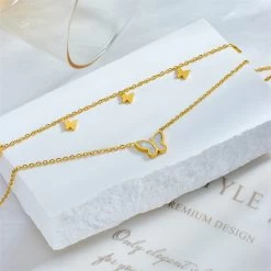 ICEEX 18k Gold Inter Linked Butterfly Love Anklet -Iceex Sed24ddca21954d6cb591290b6883cd3aE
