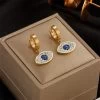 ICEEX 18k Gold Diamond Blue Eye Earrings -Iceex Sedc378095d34458093165abb1d9910cdZ