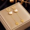 ICEEX 18k Gold Pearl Hearted Earrings -Iceex Sf08784e0bade4e65a14f9b27eaf88597y