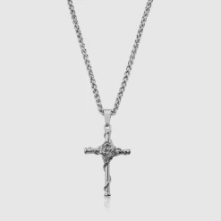 ICEEX Rose Cross Pendant Necklace -Iceex Silver Angle3 1