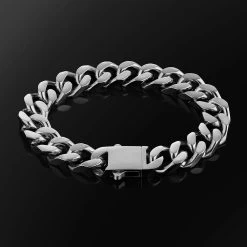 ICEEX Sterling Silver Clasp Cuban Bracelet