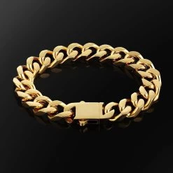 ICEEX 18k Gold Clasp Cuban Bracelet
