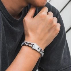 ICEEX Sterling Silver Clasp Cuban Bracelet -Iceex U8f254572e1ed4aab80a99b1ad8042b968