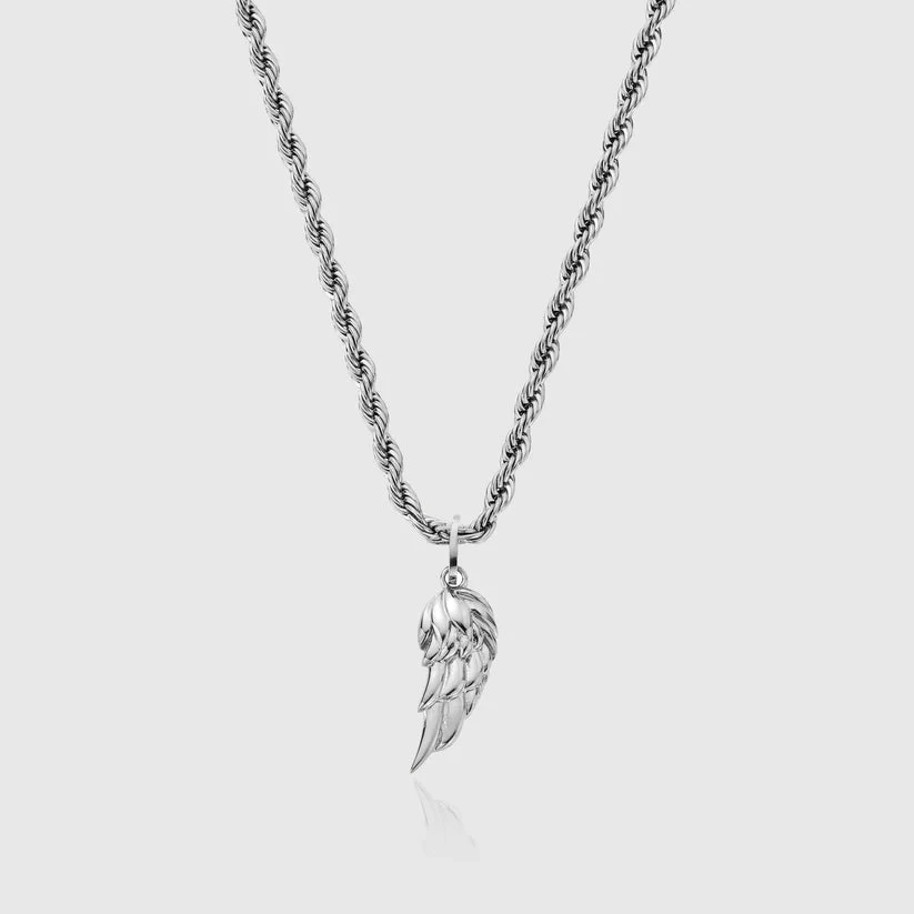 ICEEX Sterling Silver Wing Pendant Necklace