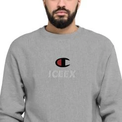 ICEEX Champion X ICEEX Crew Neck 20 ICEEX Champion X ICEEX Crew Neck -Iceex mens champion sweatshirt oxford grey heather zoomed in 6367e84076b21