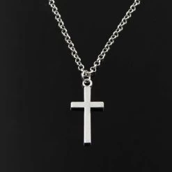 ICEEX Double Sided Antique Silver Cross Chain