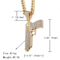 ICEEX Diamond Pistol Pendant (18k Gold Chain) -Iceex product image 1418756424