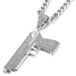 ICEEX Diamond Pistol Pendant (18k Gold Chain) -Iceex product image 1418756428
