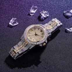 ICEEX 2-Tone Diamond Moissanite Baguette Watch