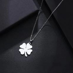 ICEEX Sterling Silver Clover Pendant Chain