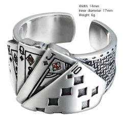 ICEEX 925 Sterling Silver Cards Ring 8 ICEEX 925 Sterling Silver Cards Ring -Iceex product image 1490035003