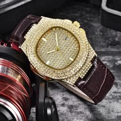 ICEEX ICED OUT 2-Tone Diamond Leather El Classico Watch
