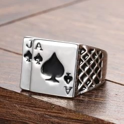 ICEEX Ace Of Spades Silver Ring