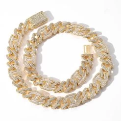 ICEEX Miami Baguette Cuban Link Chain (Platinum Gold)