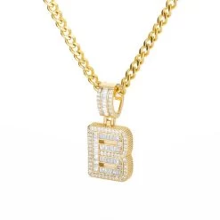 ICEEX Diamond Initial Letters Pendant (18k Gold Chain Included) -Iceex product image 1632189816