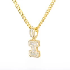 ICEEX Diamond Initial Letters Pendant (18k Gold Chain Included) -Iceex product image 1632189823
