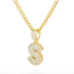 ICEEX Diamond Initial Letters Pendant (18k Gold Chain Included) -Iceex product image 1632189833