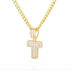 ICEEX Diamond Initial Letters Pendant (18k Gold Chain Included) -Iceex product image 1632189834