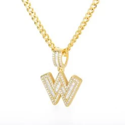 ICEEX Diamond Initial Letters Pendant (18k Gold Chain Included) -Iceex product image 1632189837