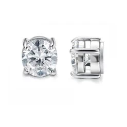 ICEEX Silver Diamond Magnet Earrings