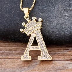 ICEEX Diamond Name Initials Pendant (18k Gold Chain)